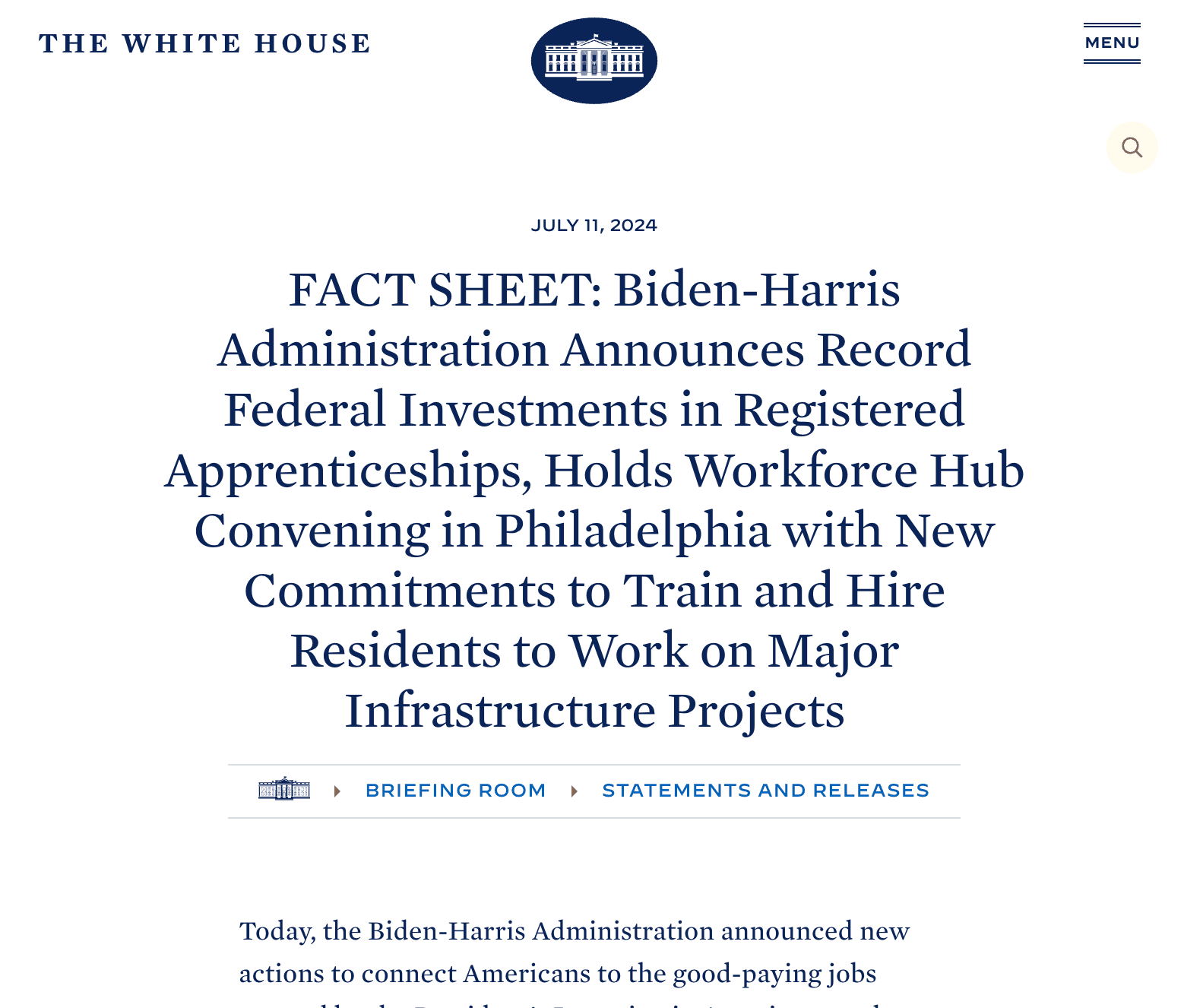 Biden-Harris Apprenticeship